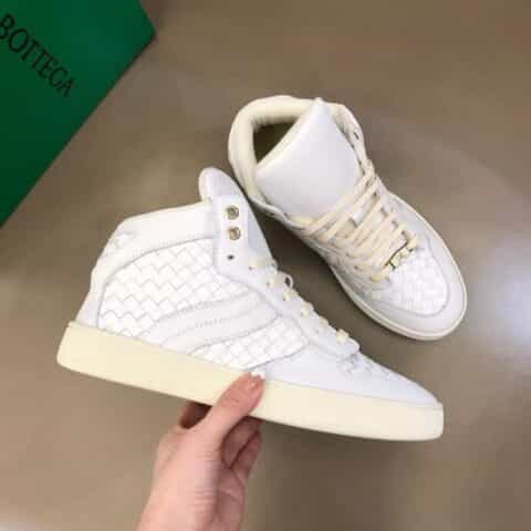 BottegaVenetaBV葆蝶家 B 家原单精品,男士秋冬高帮编织休闲鞋