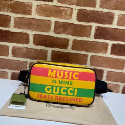 GUCCI古驰黄色印花腰包602695