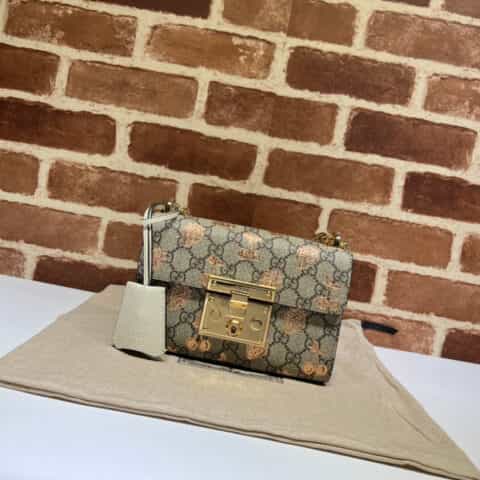 GUCCI古驰Padlock系列浆果印花小号肩背包409487