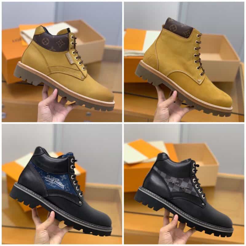 LV/路易威登 采用升级柔软的黄色磨砂皮/黑色小牛皮材质男士靴子