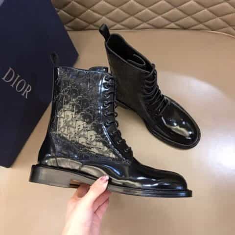 DIOR迪奥 进口头层牛皮水染牛里秋冬男士高帮男靴