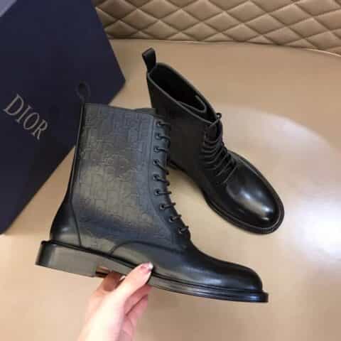 DIOR迪奥 进口头层牛皮水染牛里秋冬男士高帮男靴