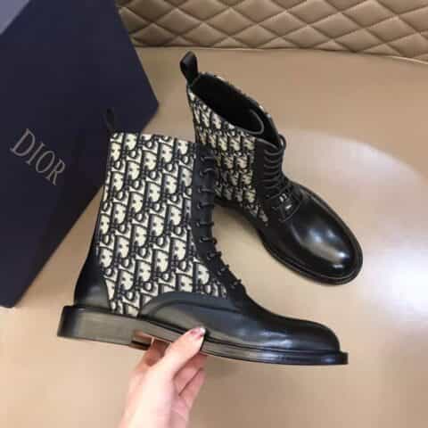 DIOR迪奥 进口头层牛皮水染牛里秋冬男士高帮男靴