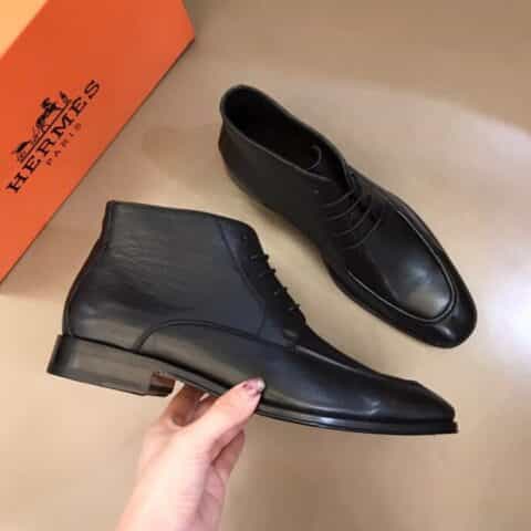 Hermes爱马仕 意大利进口双层真皮大底奢品男士短靴