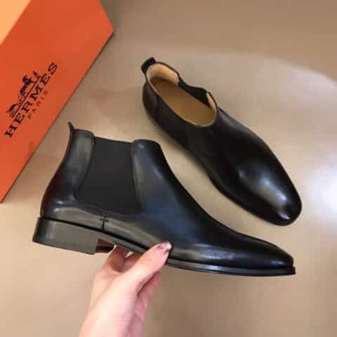 Hermes爱马仕 意大利进口双层真皮大底奢品男士短靴