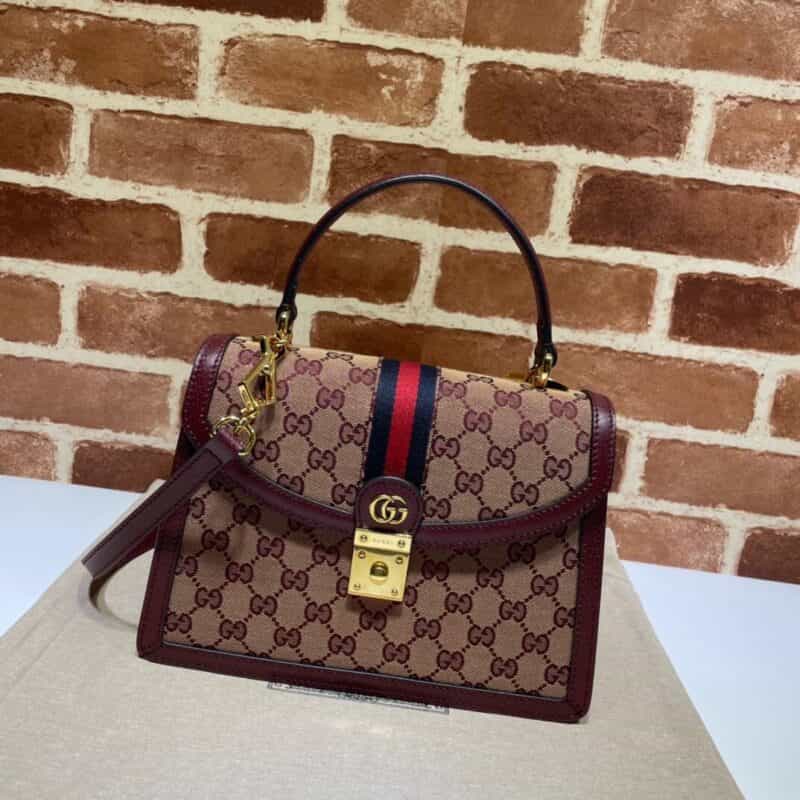 GUCCI古驰Ophidia系列织带小号手提包651055