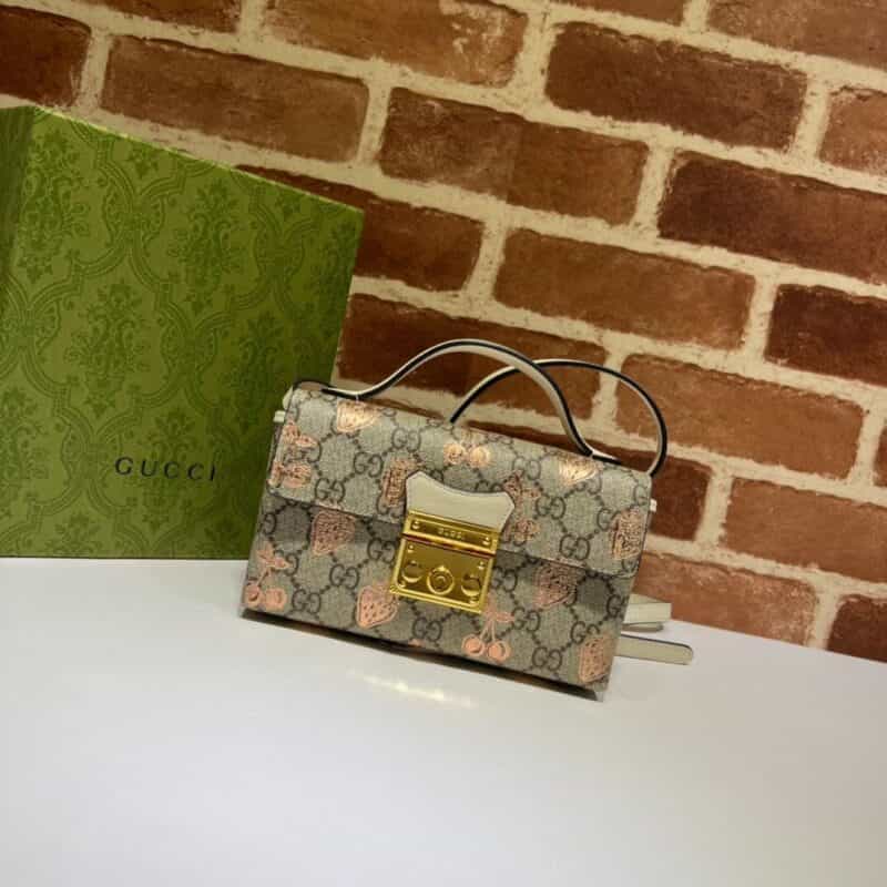 GUCCI古驰Padlock系列浆果印花迷你手袋652683