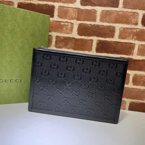 GUCCI古驰GG印花压纹手拿包646449