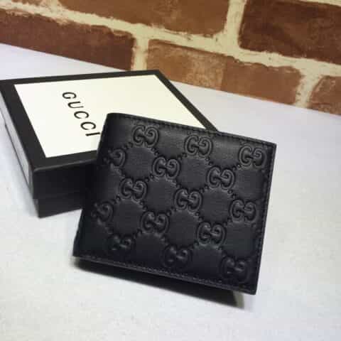 GUCCI古驰黑色双G压印钱包365466