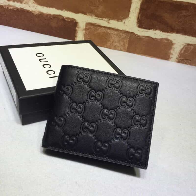 GUCCI古驰黑色双G压印钱包365466