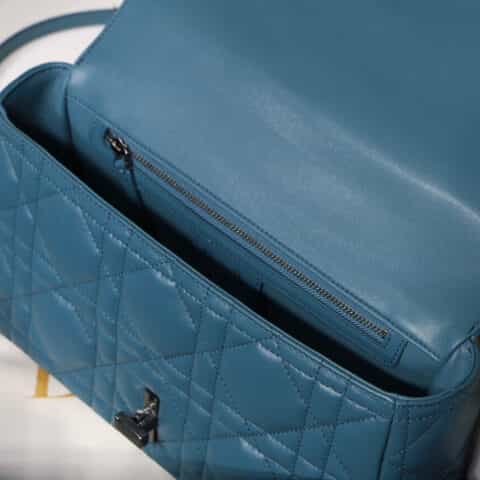 Dior Caro 大藤格纹系列大号肩背包 M8016深海蓝