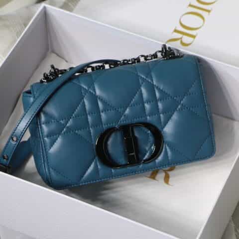 Dior Caro 大藤格纹系列小号肩背包 S8016深海蓝