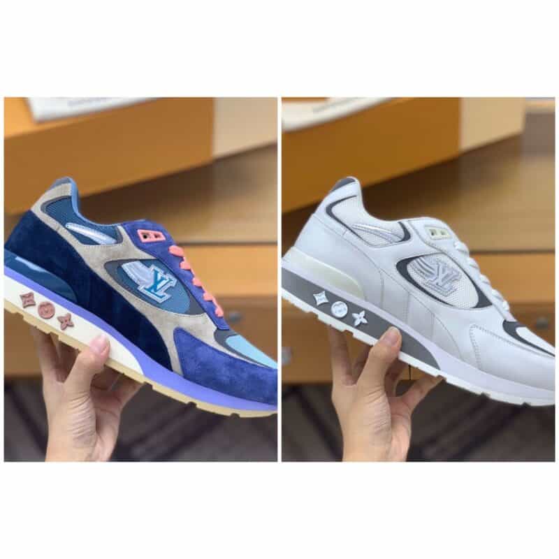 LV/路易威登 小牛皮制麂皮和 Monogram 帆布等混合材质经典 Run Away 运动鞋