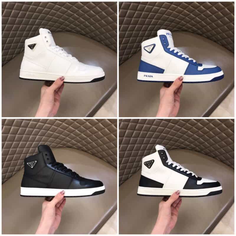 PRADA/普拉达 进口小牛皮材质P 家奢品、男士秋冬高帮时尚运动鞋