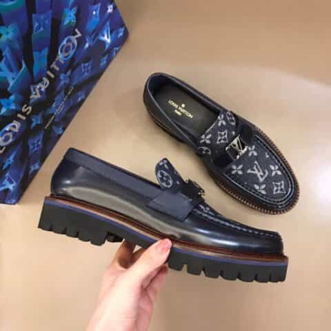 LV/路易威登 进口荔枝纹Monogram 压纹牛皮MAJOR 乐福鞋