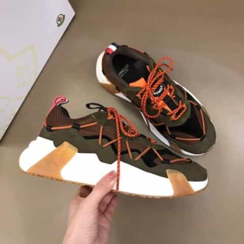 Moncler蒙口 蜂窝网布,氯丁橡胶绒面革男鞋运动鞋