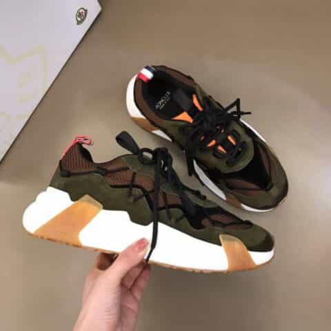 Moncler蒙口 蜂窝网布,氯丁橡胶绒面革男鞋运动鞋