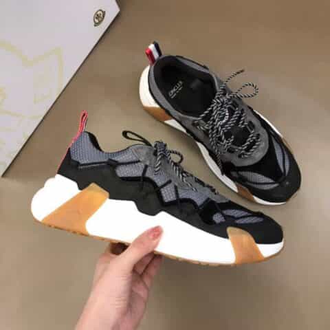 Moncler蒙口 蜂窝网布,氯丁橡胶绒面革男鞋运动鞋