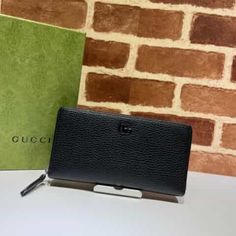 GUCCI古驰皮革全拉链式钱包456117