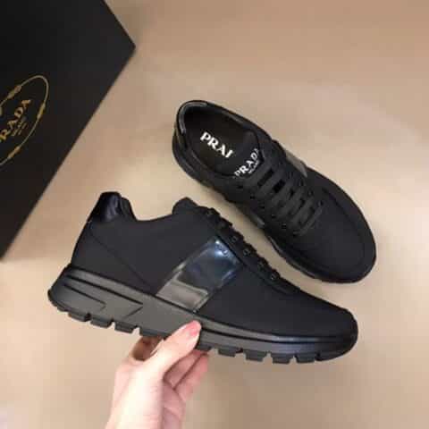 PRADA/普拉达 专柜专用高密度透气防水布P家经典男士休闲鞋