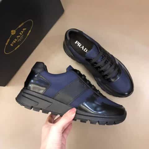PRADA/普拉达 专柜专用高密度透气防水布P家经典男士休闲鞋