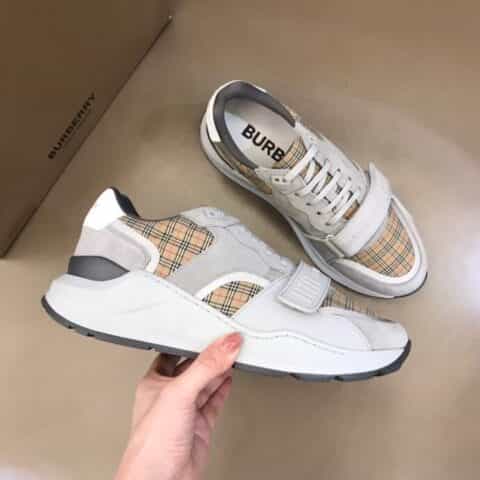 Burberry巴宝莉   原版格纹帆布2021男士增高运动鞋