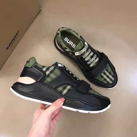 Burberry巴宝莉   原版格纹帆布2021男士增高运动鞋