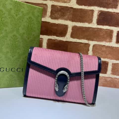 GUCCI古奇灯芯绒纯铜酒神头链条包401231