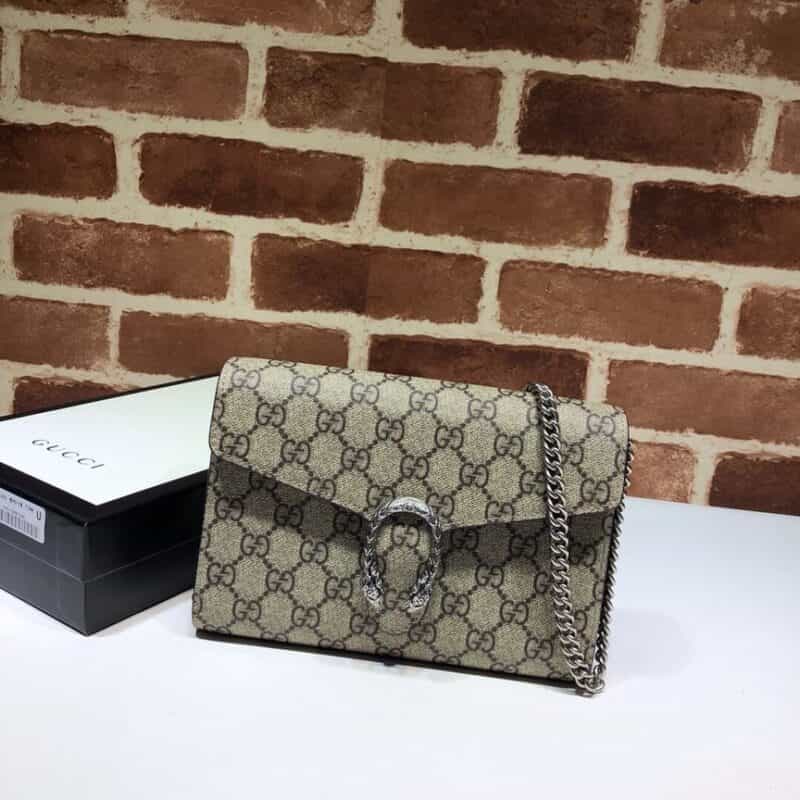 GUCCI古奇Dionysus系列GG Supreme帆布链条包401231