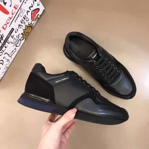 D&G杜嘉班纳   牛皮材质撞色拼接透气网面新品奢潮运动鞋