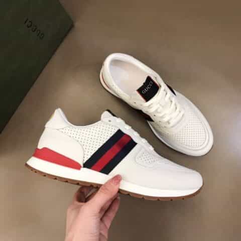 GUCCI古驰   进口压纹小牛皮G家男士GG运动鞋