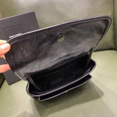 Saint laurent Ysl 𝑵𝒊𝒌𝒊 𝒃𝒂𝒃𝒚_𝟮𝟮𝒄𝒎 邮差包 533037黑色黑链