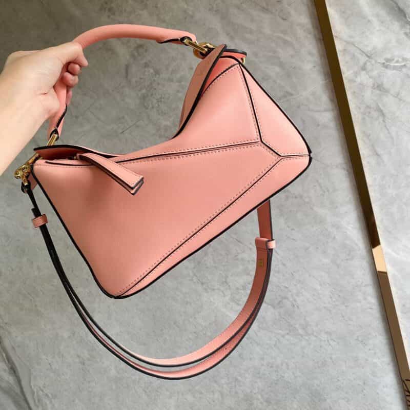 LOEWE罗意威 Puzzle bag 小号几何包 0189虾粉色24CM
