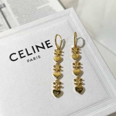 新款Celine瑟琳凯旋门桃心五角星手链 项链 耳钉