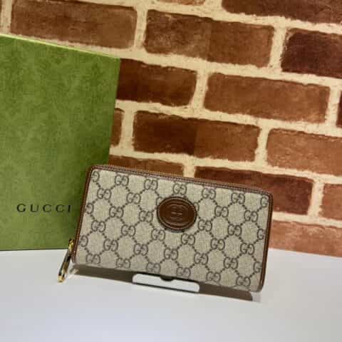 GUCCI古驰饰互扣式双G全拉链钱包673003