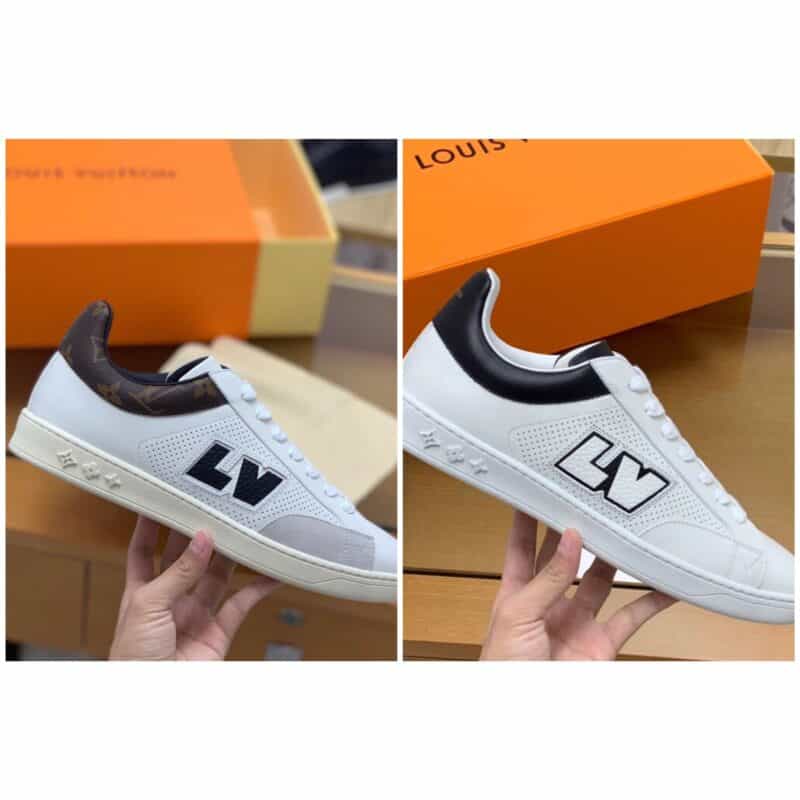 LV/路易威登 白色牛皮,点缀同色鞋领和鞋舌男士运动鞋