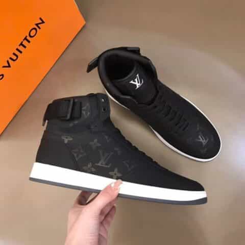 LV/路易威登  压纹小牛皮男士RIVOLI高帮运动靴