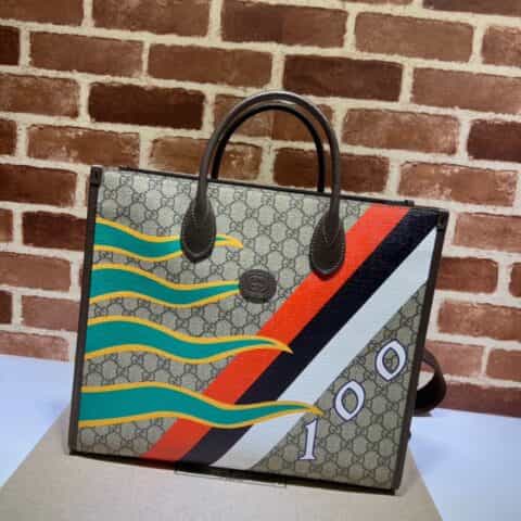 GUCCI古驰100周年特别系列印花托特包674148