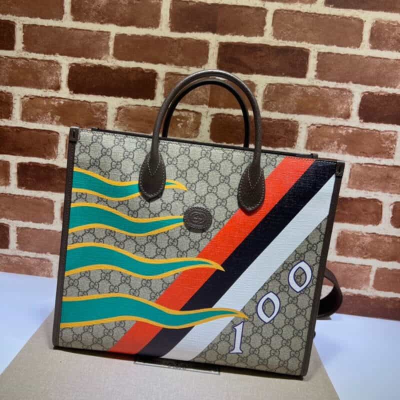 GUCCI古驰100周年特别系列印花托特包674148