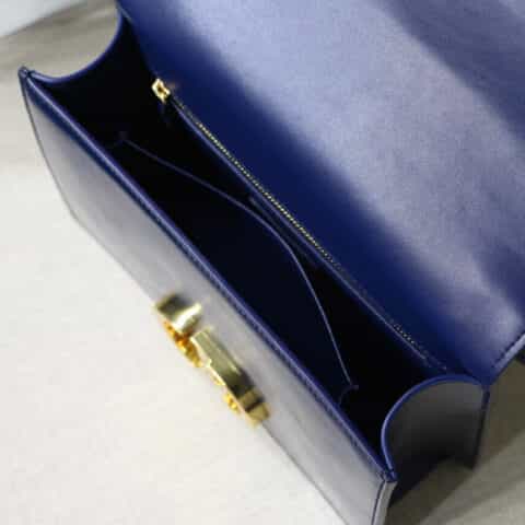 DIOR 油蜡褶皱 30 Montaigne 蒙田包 M9203夜蓝色