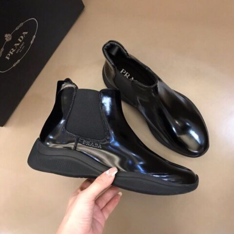 PRADA/普拉达 P家新款男士秋冬高帮休闲运动鞋