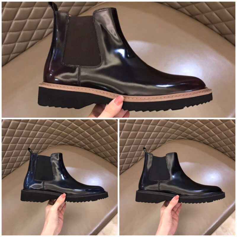 PRADA/普拉达 头层牛皮内里P 家秋冬男士中帮靴
