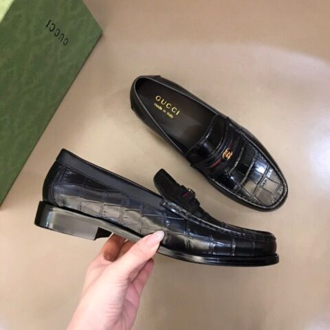 GUCCI古驰 鞋面进口牛皮2022新款男士商务休闲皮鞋