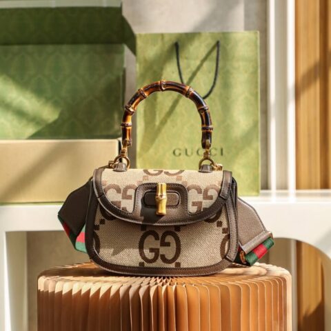 Gucci Bamboo 1947 jumbo GG small top handle bag 675797 UKMDT 2570
