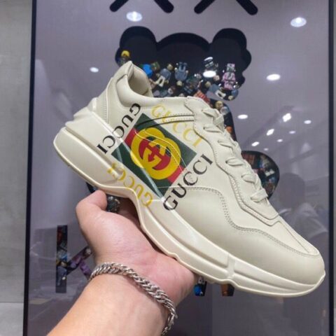 gucci古驰 米白色环保牛皮顶级版本老爹鞋系列款情侣款