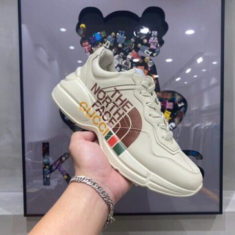 gucci古驰 米白色环保牛皮顶级版本老爹鞋系列款情侣款