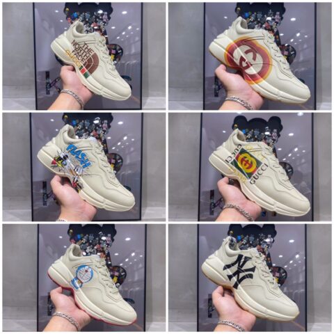 gucci古驰 米白色环保牛皮顶级版本老爹鞋系列款情侣款