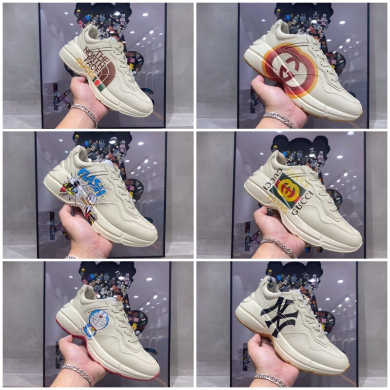 gucci古驰 米白色环保牛皮顶级版本老爹鞋系列款情侣款