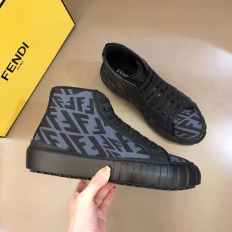 FENDI芬迪 F D 高端精品男士高帮系带运动鞋