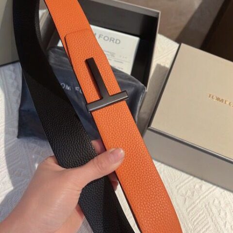 TOMFORD汤姆福特  男士T字搭扣双面腰带4.0cm